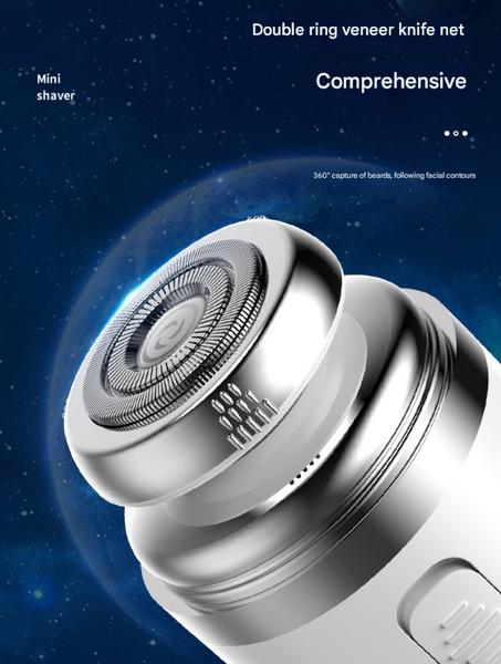 White Portable Mini Electric Shaver For Men Usb Fast Charge Travel Razor With Washable Head & Nose Trimmer Attachment Men's Shavers