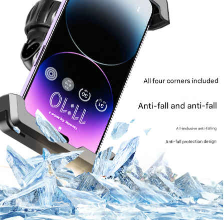 Black Heavy Duty Bike Phone Mount Anti Shake Motorcycle Holder With Secure Lock 360 Rotation Cradle For All Terrain Cycling Mounts & Holders