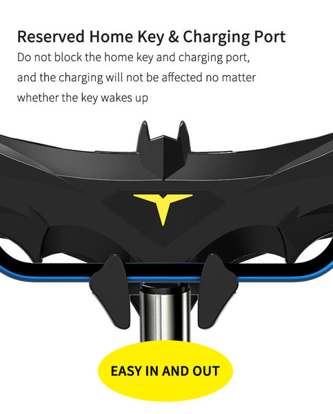 Black Creative Bat Style Gravity Car Phone Mount Secure Air Vent Holder With 360 Rotation Mounts & Holders