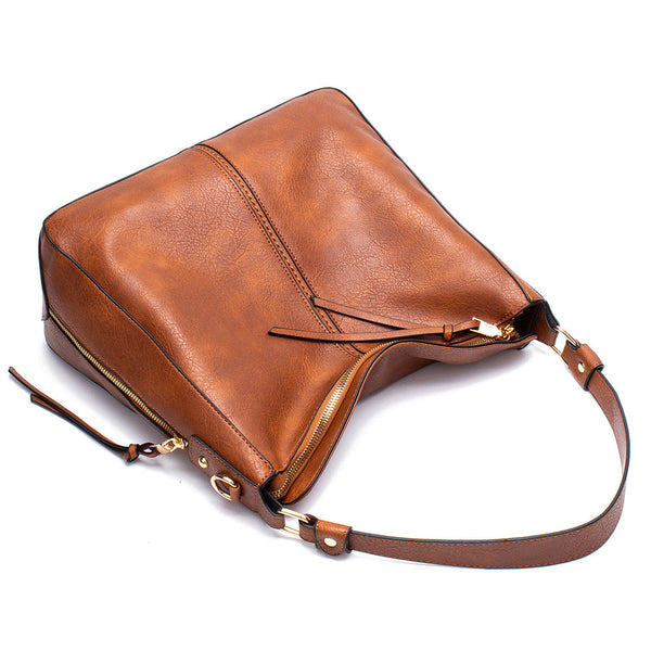 Brown Womens Soft Pu Leather Hobo Bag Large Casual Tote Handbag With Adjustable Crossbody Strap Women's Bags & Handbags