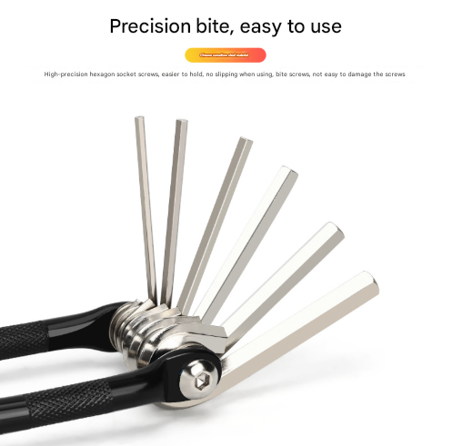 Black And Silver 16 In Bicycle Repair Multi Tool Compact Folding Bike Kit With Chain Breaker For Mtb Road Cycling Bike Tools