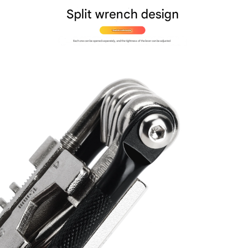 Black And Silver 16 In Bicycle Repair Multi Tool Compact Folding Bike Kit With Chain Breaker For Mtb Road Cycling Bike Tools