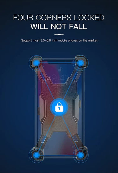 Black Secure Grip Bike Phone Mount Adjustable 360 Rotation Bicycle Handlebar Holder Universal Cradle For Mtb & Road Cycling Mounts & Holders