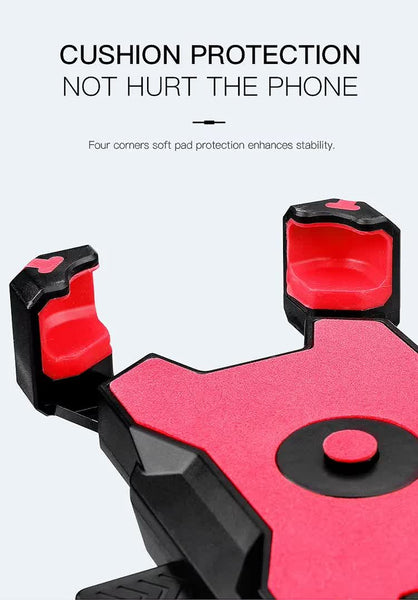 Black Secure Grip Bike Phone Mount Adjustable 360 Rotation Bicycle Handlebar Holder Universal Cradle For Mtb & Road Cycling Mounts & Holders