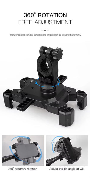 Blue And Black Secure Grip Bike Phone Mount Adjustable 360 Rotation Bicycle Handlebar Holder Universal Cradle For Mtb & Road Cycling Mounts & Holders