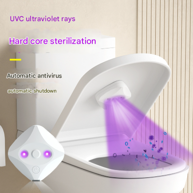 2 Pcs White Automatic Uvc Toilet Sanitizer Light Rechargeable Portable Sterilizer For Bathroom Hygiene Other Bathroom Accessories