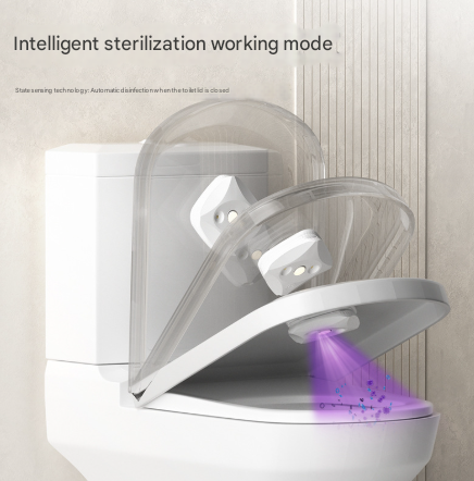 2 Pcs White Automatic Uvc Toilet Sanitizer Light Rechargeable Portable Sterilizer For Bathroom Hygiene Other Bathroom Accessories