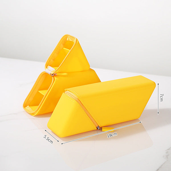 Yellow Transforming Silicone Pencil Case Stand Up Holder & Stationery Organiser Pencil Cases