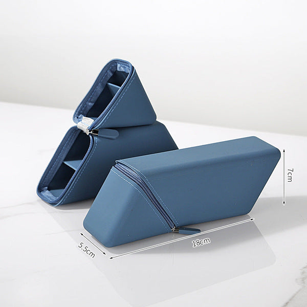 Dark Blue Transforming Silicone Pencil Case Stand Up Holder & Stationery Organizer Pencil Cases