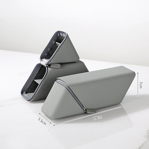 Grey Transforming Silicone Pencil Case Stand Up Holder & Stationery Organizer Pencil Cases