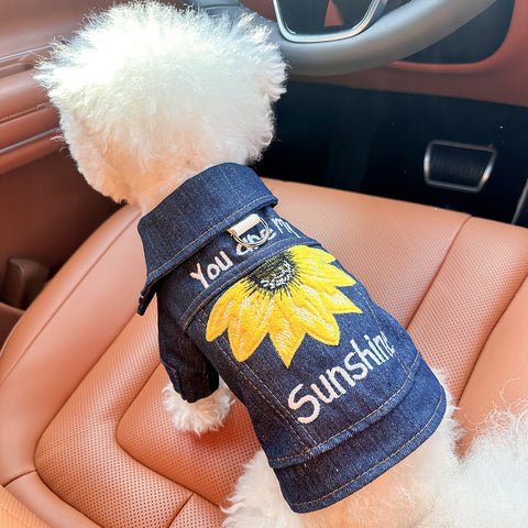 L Around 12Kg Sunshine Denim Chic Pet Vest Stylish Jean Jacket For Dogs & Cats Spring Summer Autumn Fashion Dog Clothing & Shoes