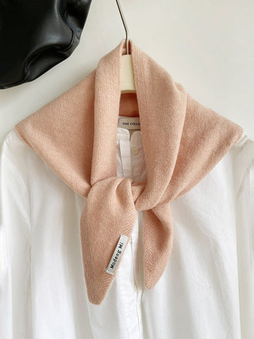 Pink Chic Wool Blend Knit Triangle Scarf Versatile & Warm Fashion Accessory 105 X 35Cm Scarves & Wraps