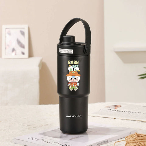 Black Little One 3 30Oz Ceramic Lined Insulated Tumbler With Handle 735Ml Stainless Steel Travel Mug Sippy Cups & Mugs