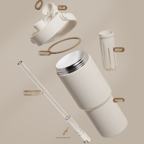 White Cherry Black Cat 30Oz Ceramic Lined Insulated Tumbler With Handle 735Ml Stainless Steel Travel Mug Vacuum Flasks & Mugs