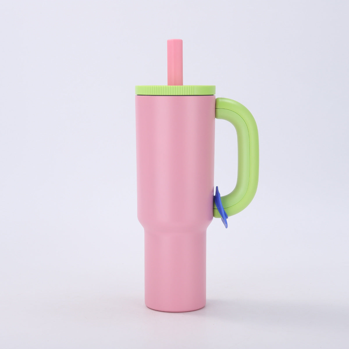 Pink 40Oz Macron Stainless Steel Insulated Tumbler With Handle And Straw 14.8 X 10.5 28 Cm Large Capacity Car Friendly Travel Mug Vacuum Flasks & Mugs