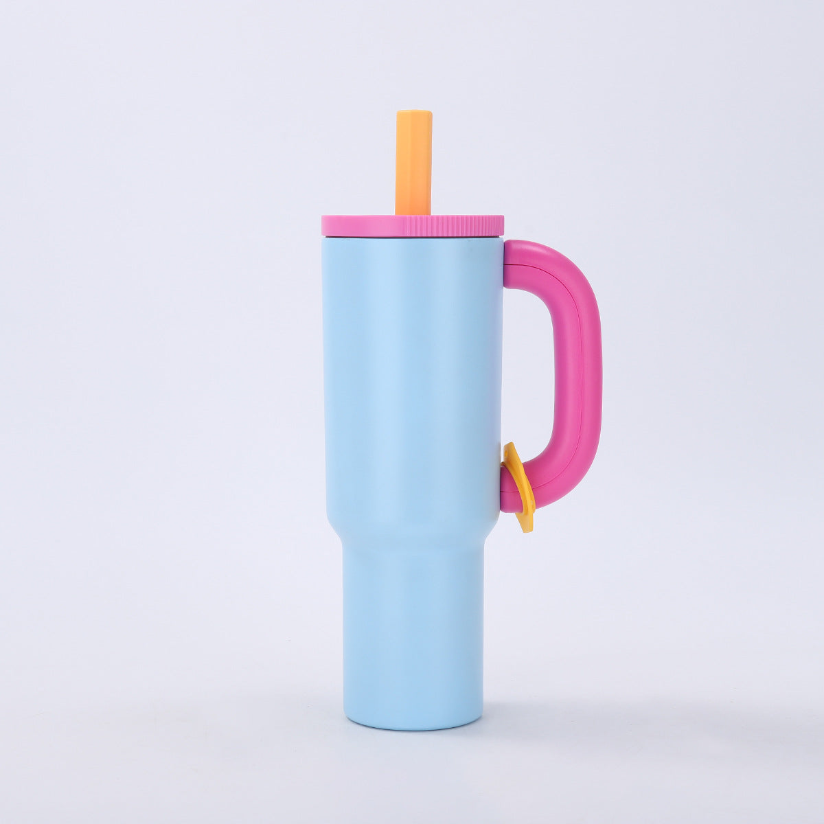 Blue 40Oz Macron Stainless Steel Insulated Tumbler With Handle And Straw 14.8 X 10.5 28 Cm Large Capacity Car Friendly Travel Mug Vacuum Flasks & Mugs