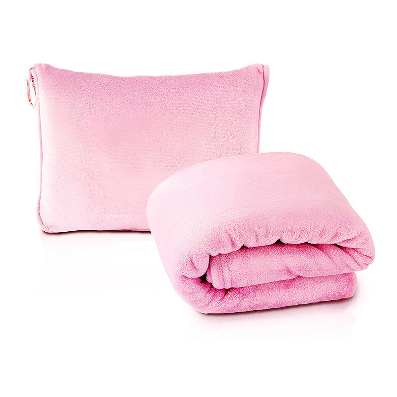 Pink Multi Function 2 In 1 Travel Blanket With Storage 50 X 60 (127 152 Cm) Lightweight Airplane Companion Blankets