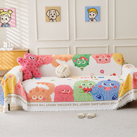 Dopamine Cartoon Sofa Cover 180 X 230 Cm Dustproof Wear Resistant All Season Two Seater Protector Slipcovers