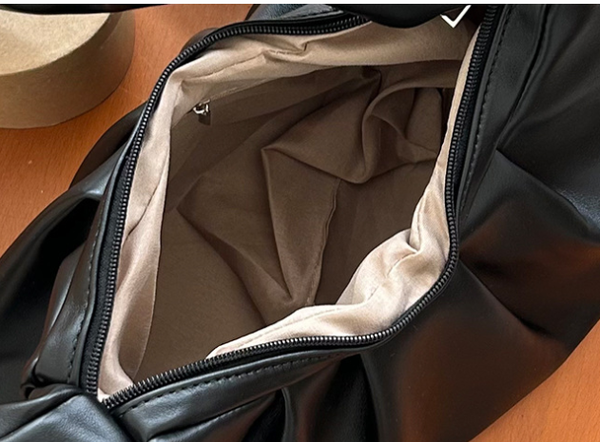 White Pleated Handheld Underarm Bag Stylish Spacious Tote For Everyday Use Women's Bags & Handbags