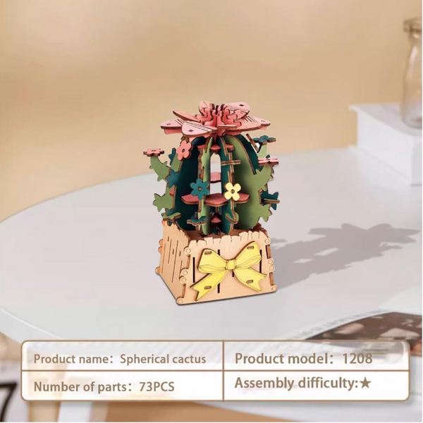 Diy 3D Cactus Puzzle Toy Colorful Kids' Craft Set Puzzles