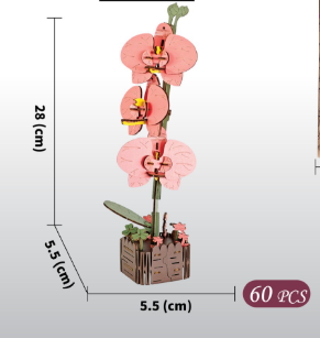 Diy 3D Butterfly Orchid Puzzle 60 Piece Kids' Craft Toy Puzzles