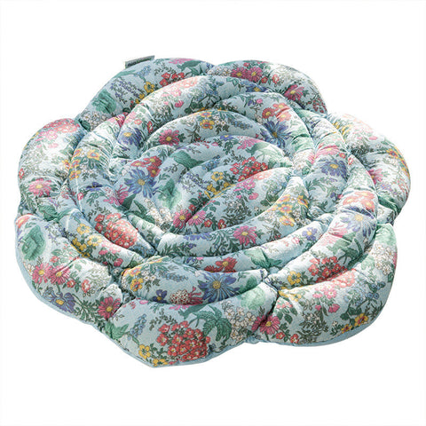 Blue Rose Pattern Pure Cotton Chair Cushion Thickened 50X50cm Office Sofa Pad Patio Furniture Cushions & Pads