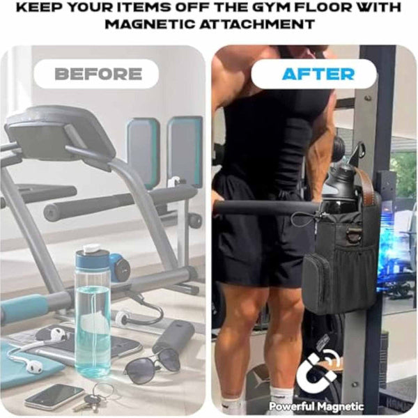 Waterproof Fitness Bottle Holder Bag With Adjustable Strap Black Gym Crossbody Women's Bags & Handbags