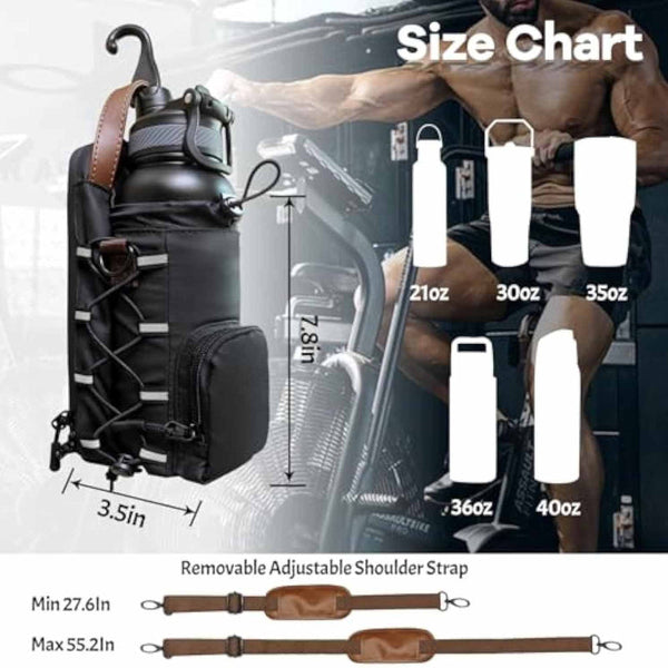 Waterproof Fitness Bottle Holder Bag With Adjustable Strap Black Gym Crossbody Women's Bags & Handbags