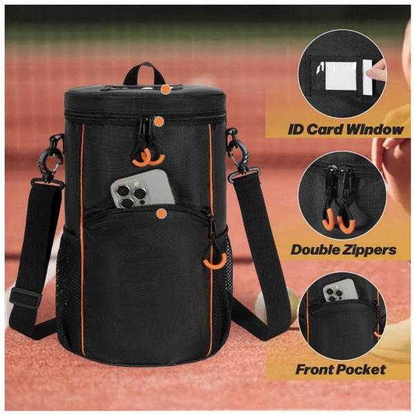 Versatile Tennis Baseball Lacrosse Bag With Multiple Pockets Portable Black Design Bags