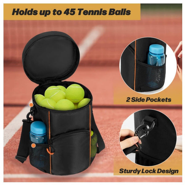 Versatile Tennis Baseball Lacrosse Bag With Multiple Pockets Portable Black Design Bags