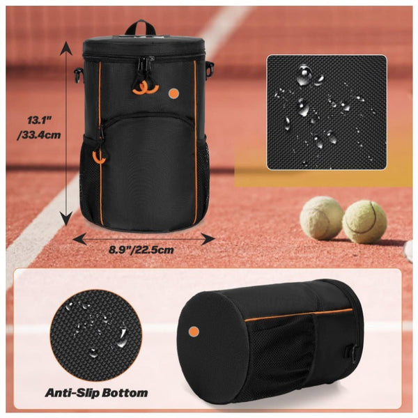 Versatile Tennis Baseball Lacrosse Bag With Multiple Pockets Portable Black Design Bags
