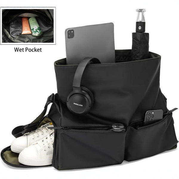 Multifunctional Travel Bag With Dry Wet Separation Fitness Business Crossbody Black Gym Bags