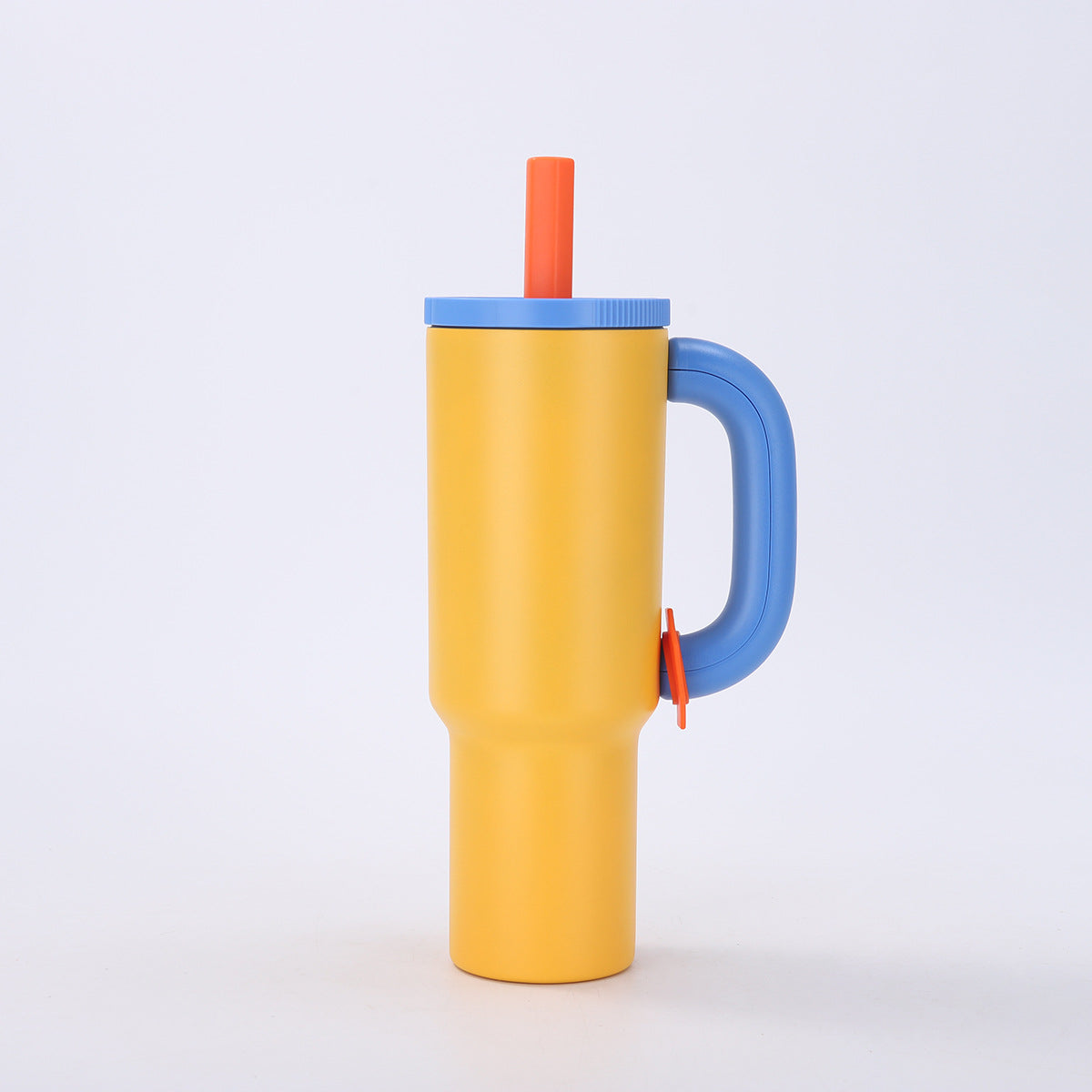 Yellow Blue 40Oz Macron Stainless Steel Insulated Tumbler With Handle And Straw 14.8X10.5X28 Cm Vacuum Flasks & Mugs
