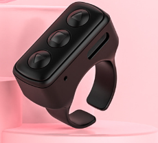 2 Piece Black Bluetooth Video Controller 3 Button Remote For Tiktok And Page Scrolling