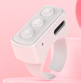 2 Piece White Bluetooth Video Controller 3 Button Remote For Tiktok And Page Scrolling