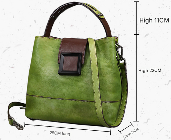Grey Leather Handbag Elegant Multi Functional Design Women's Bags & Handbags