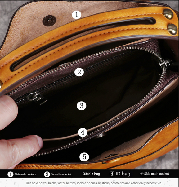 Grey Leather Handbag Elegant Multi Functional Design Women's Bags & Handbags