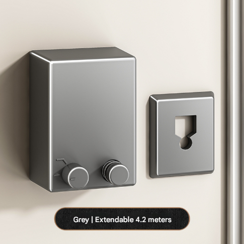 Grey Retractable Stainless Steel Clothesline 4.2M Indoor And Outdoor Drying Solution Clothes Airers