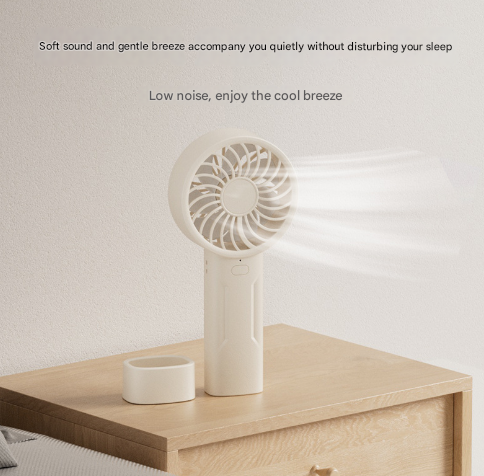 White Mini Usb Rechargeable Fan Quiet Cooling For Desk Or Travel Portable Fans