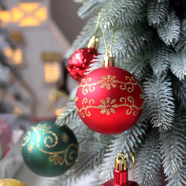 Boot Cut 72 Piece Christmas Bauble Set Hand Painted House And Round Ornaments Seasonal Decorations