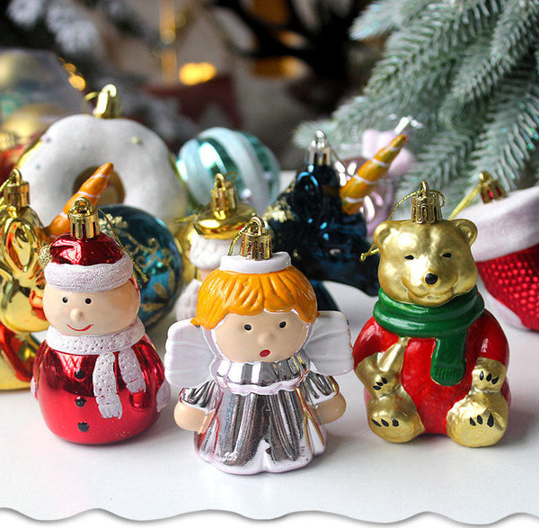 Boot Cut 72 Piece Christmas Bauble Set Hand Painted House And Round Ornaments Seasonal Decorations