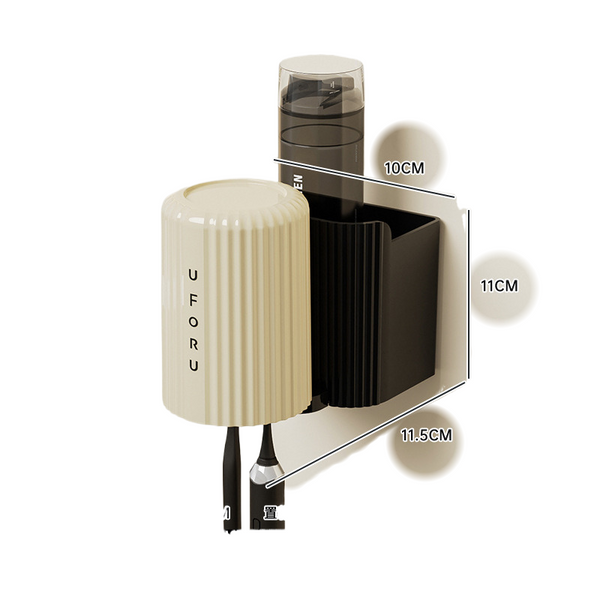 Elosung Black Toothbrush Holder 10Cm X 11.5Cm 11Cm Tumblers & Toothbrush Holders