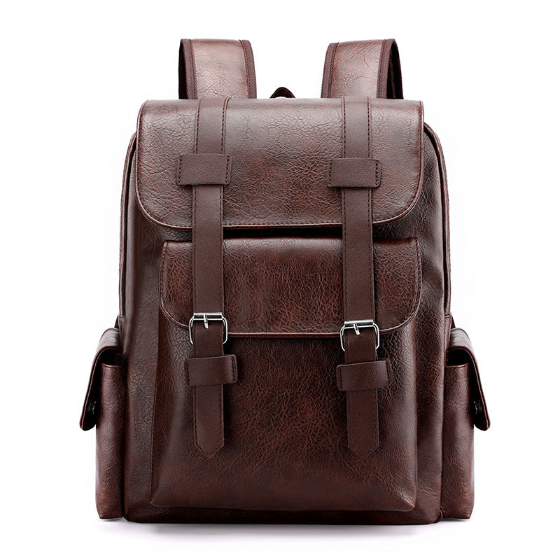 Dark Brown Large Capacity Pu Leather Backpack Stylish Business & Travel Companion Women Backpacks