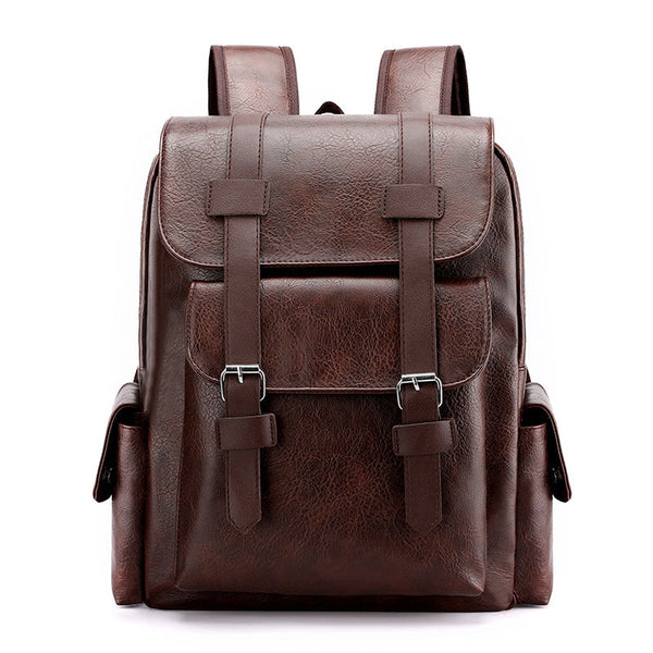 Dark Brown Large Capacity Pu Leather Backpack Stylish Business & Travel Companion Women Backpacks