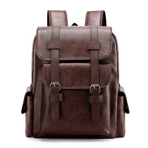 Dark Brown Large Capacity Pu Leather Backpack Stylish Business & Travel Companion Women Backpacks
