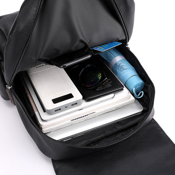 Dark Brown Large Capacity Pu Leather Backpack Stylish Business & Travel Companion Women Backpacks