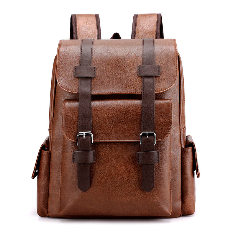 Light Brown Large Capacity Pu Leather Backpack Stylish Business & Travel Companion Women Backpacks