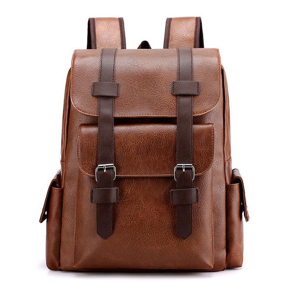 Light Brown Large Capacity Pu Leather Backpack Stylish Business & Travel Companion Women Backpacks