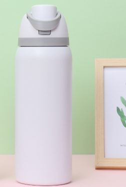 White 32Oz 304 Stainless Steel Insulated Water Bottle Dual Drink Pop Up Lid Water Bottles & Vacuum Flasks