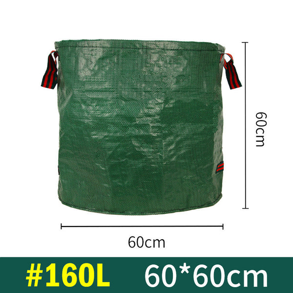 2Pcs 160L(60Cm*60Cm) Heavy Duty Foldable Garden Leaf Bag Large Capacity Horizontal Dustpan Garden Waste Bags